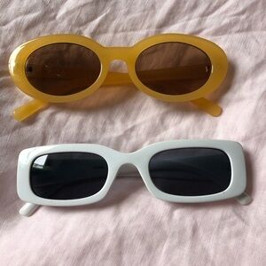 Yellow and White Sunglasses Set